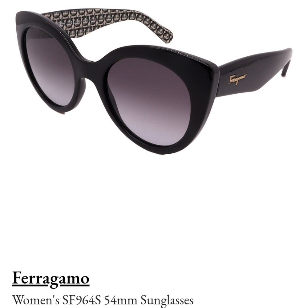 Salvatore Ferragamo Glossy Black Women's Sunglasses